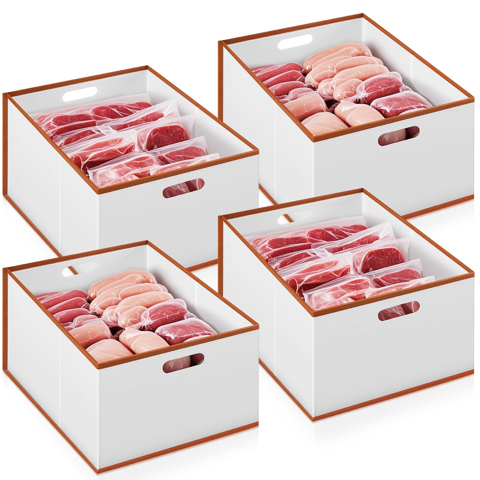 Amazon.com: Chunful 4 Pcs Freezer Organizer Bins, Collapsible Deep